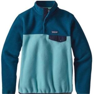 Patagonia Synchilla Snap Pullover Fleece XXS Women Blue Two Tone